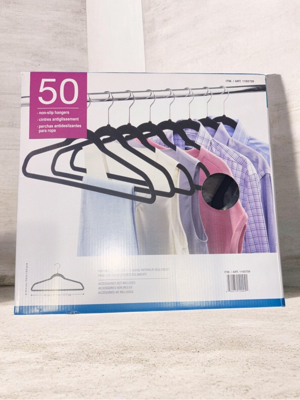 50-Pack Velvet Non-Slip Clothes Hangers